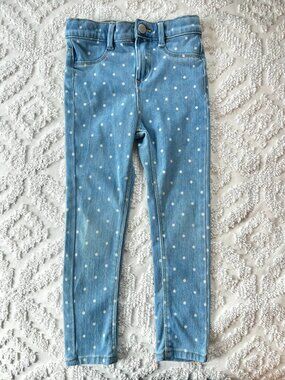 Polka Dot Jeans | Size 5T | Wonder Nation | Preppy Fun Quirky